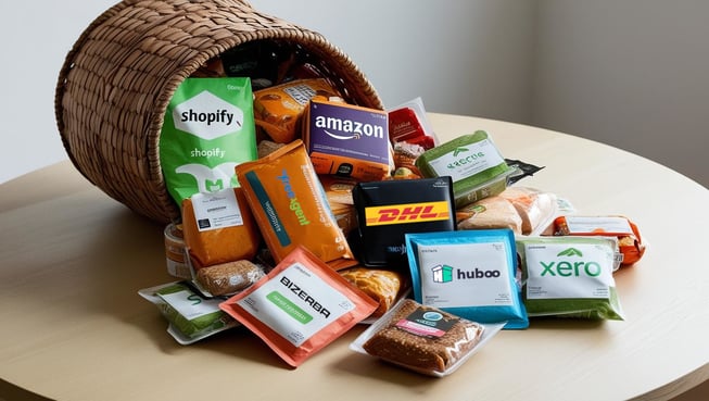 Integrations Food with xero, huboo, amazon, shopify, sage, dhl